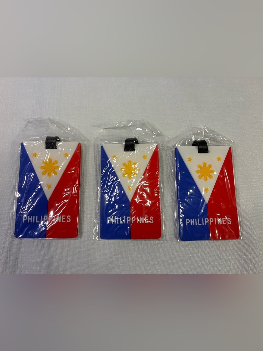 New set of three Philippines Flag Key & Card Holder - Red, Blue & White